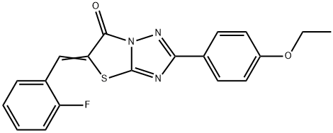 (5E)-2-(4-ethoxyphenyl)-5-(2-fluorobenzylidene)[1,3]thiazolo[3,2-b][1,2,4]triazol-6(5H)-one 结构式