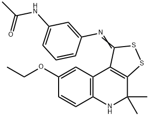 N-(3-{[(1Z)-8-ethoxy-4,4-dimethyl-4,5-dihydro-1H-[1,2]dithiolo[3,4-c]quinolin-1-ylidene]amino}phenyl)acetamide Structure