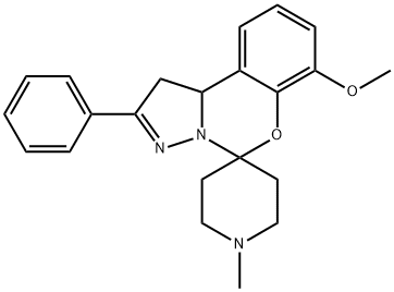 7'-methoxy-1-methyl-2'-phenyl-1',10b'-dihydrospiro[piperidine-4,5'-pyrazolo[1,5-c][1,3]benzoxazine] 化学構造式