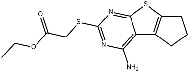 ethyl [(4-amino-6,7-dihydro-5H-cyclopenta[4,5]thieno[2,3-d]pyrimidin-2-yl)sulfanyl]acetate 结构式