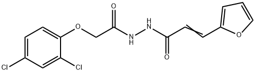 (2E)-N'-[(2,4-dichlorophenoxy)acetyl]-3-(furan-2-yl)prop-2-enehydrazide 结构式