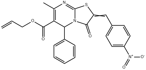 allyl 2-{4-nitrobenzylidene}-7-methyl-3-oxo-5-phenyl-2,3-dihydro-5H-[1,3]thiazolo[3,2-a]pyrimidine-6-carboxylate Structure