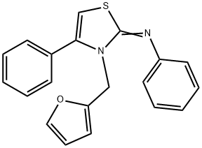 N-(3-(2-furylmethyl)-4-phenyl-1,3-thiazol-2(3H)-ylidene)-N-phenylamine Struktur