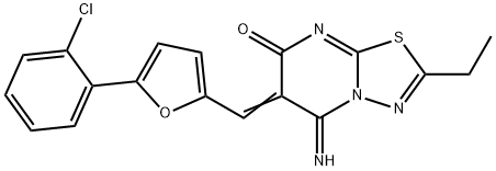 381697-44-5 (6E)-6-{[5-(2-chlorophenyl)furan-2-yl]methylidene}-2-ethyl-5-imino-5,6-dihydro-7H-[1,3,4]thiadiazolo[3,2-a]pyrimidin-7-one