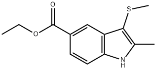 2-甲基-3-甲硫基吲哚-5-甲酸乙酯,40015-20-1,结构式