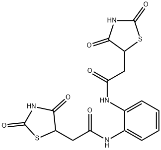 2-(2,4-dioxo-1,3-thiazolidin-5-yl)-N-(2-{[(2,4-dioxo-1,3-thiazolidin-5-yl)acetyl]amino}phenyl)acetamide 结构式