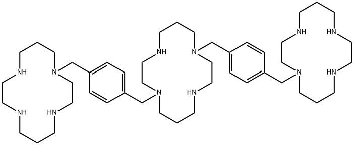 1,8-bis(4-((1,4,8,11-tetraazacyclotetradecan-1-yl)methyl)benzyl)-1,4,8,11-tetraazacyclotetradecane Struktur