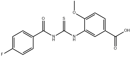 3-({[(4-fluorophenyl)carbonyl]carbamothioyl}amino)-4-methoxybenzoic acid Struktur