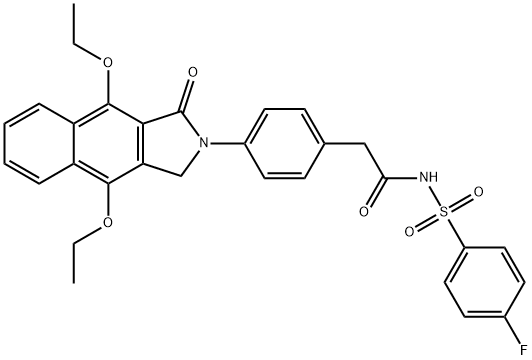 4-(4,9-diethoxy-1,3-dihydro-1-oxo-2H-benz[f]isoindol-2-yl)-N-[(4-fluorophenyl)sulfonyl]-Benzeneacetamide 结构式