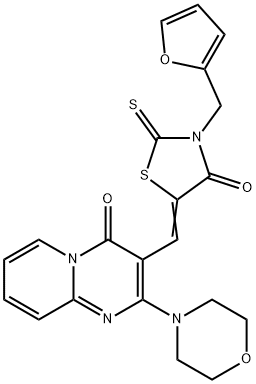 3-{[3-(2-furylmethyl)-4-oxo-2-thioxo-1,3-thiazolidin-5-ylidene]methyl}-2-(4-morpholinyl)-4H-pyrido[1,2-a]pyrimidin-4-one Structure