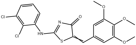 (2Z,5E)-2-[(2,3-dichlorophenyl)imino]-5-(3,4,5-trimethoxybenzylidene)-1,3-thiazolidin-4-one Struktur