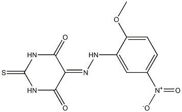 2-thioxodihydro-4,5,6(1H)-pyrimidinetrione 5-({5-nitro-2-methoxyphenyl}hydrazone),444059-36-3,结构式