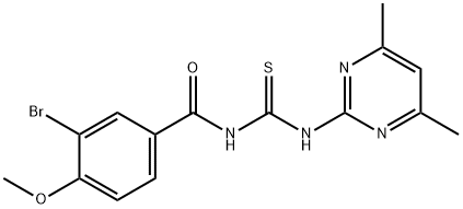 3-bromo-N-[(4,6-dimethylpyrimidin-2-yl)carbamothioyl]-4-methoxybenzamide,445419-00-1,结构式