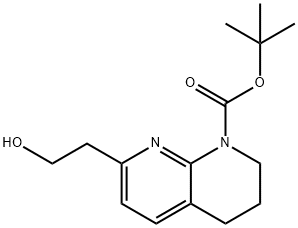 1-BOC-7-(2-HYDROXYETHYL)-3,4-DIHYDRO-1,8-NAPHTHYRIDINE Struktur