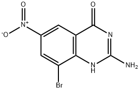 2-氨基-8-溴-6-硝基-4(1H)喹唑啉酮 结构式