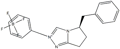 (5R)-6,7-dihydro-2-phenyl-5-(phenylmethyl)-5H-Pyrrolo[2,1-c]-1,2,4-triazolium  tetrafluoroborate Structure