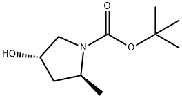 (2S, 4S)-4-羟基-2-甲基-吡咯烷-1-甲酸叔丁酯 结构式