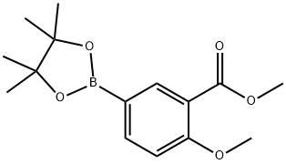 2-Methoxy-5-(4,4,5,5-tetramethyl-[1,3,2]dioxaborolan-2-yl)-benzoic acid methyl ester Structure