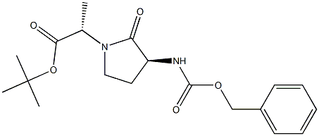 (S)-tert-butyl 2-((S)-3-(((benzyloxy)carbonyl)amino)-2-oxopyrrolidin-1-yl)propanoate(WXG00433) Structure