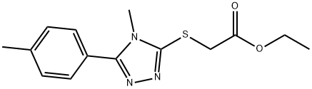 ethyl 2-((4-methyl-5-(p-tolyl)-4H-1,2,4-triazol-3-yl)thio)acetate Structure