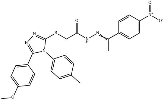 2-{[5-(4-methoxyphenyl)-4-(4-methylphenyl)-4H-1,2,4-triazol-3-yl]sulfanyl}-N'-[(1Z)-1-(4-nitrophenyl)ethylidene]acetohydrazide Structure