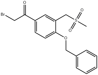 1-(4-(benzyloxy)-3-((methylsulfonyl)methyl)phenyl)-2-bromoethanone(WXG00083) Structure