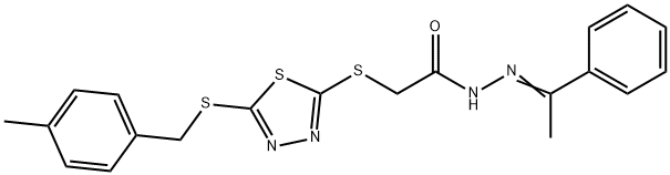 2-({5-[(4-methylbenzyl)sulfanyl]-1,3,4-thiadiazol-2-yl}sulfanyl)-N'-[(1Z)-1-phenylethylidene]acetohydrazide|