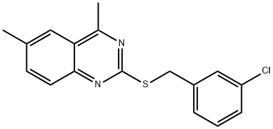 2-[(3-chlorobenzyl)sulfanyl]-4,6-dimethylquinazoline 结构式