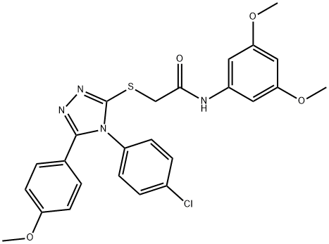 2-{[4-(4-chlorophenyl)-5-(4-methoxyphenyl)-4H-1,2,4-triazol-3-yl]sulfanyl}-N-(3,5-dimethoxyphenyl)acetamide 化学構造式