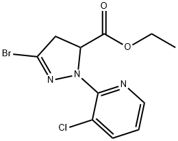 5-BROMO-2-(3-CHLORO-PYRIDIN-2-YL)-3,4-DIHYDRO-2H-PYRAZOLE-3-CARBOXYLIC ACID ETHYL ESTER Struktur