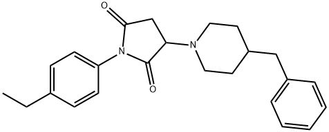 3-(4-benzylpiperidin-1-yl)-1-(4-ethylphenyl)pyrrolidine-2,5-dione Structure