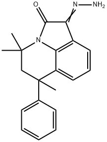 (1E)-1-hydrazinylidene-4,4,6-trimethyl-6-phenyl-5,6-dihydro-4H-pyrrolo[3,2,1-ij]quinolin-2(1H)-one 结构式