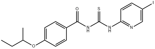 4-(butan-2-yloxy)-N-[(5-iodopyridin-2-yl)carbamothioyl]benzamide Structure