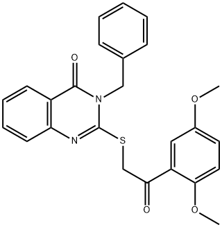 3-benzyl-2-{[2-(2,5-dimethoxyphenyl)-2-oxoethyl]sulfanyl}quinazolin-4(3H)-one Struktur