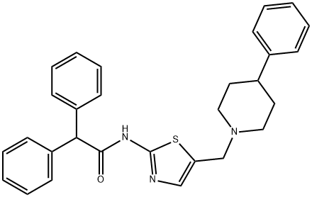 2,2-diphenyl-N-{5-[(4-phenylpiperidin-1-yl)methyl]-1,3-thiazol-2-yl}acetamide,540514-84-9,结构式
