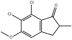 6,7-二氯-5-甲氧基-2-甲基-2,3-二氢-1H-茚-1-酮,54196-91-7,结构式