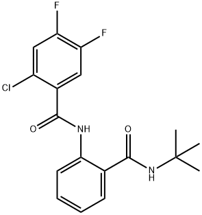 N-[2-(tert-butylcarbamoyl)phenyl]-2-chloro-4,5-difluorobenzamide 化学構造式