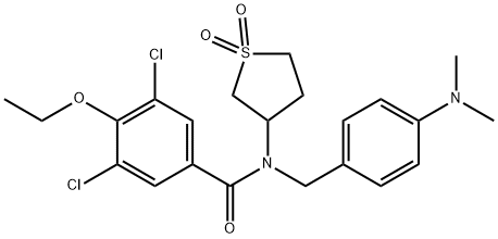 3,5-dichloro-N-[4-(dimethylamino)benzyl]-N-(1,1-dioxidotetrahydrothiophen-3-yl)-4-ethoxybenzamide,573938-33-7,结构式