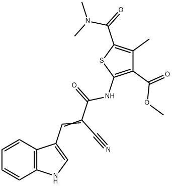 587853-74-5 (E)-methyl 2-(2-cyano-3-(1H-indol-3-yl)acrylamido)-5-(dimethylcarbamoyl)-4-methylthiophene-3-carboxylate