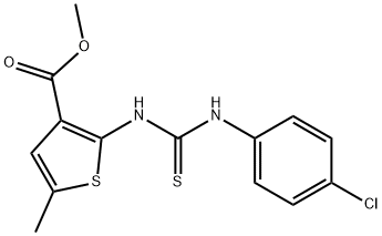 methyl 2-(3-(4-chlorophenyl)thioureido)-5-methylthiophene-3-carboxylate Structure