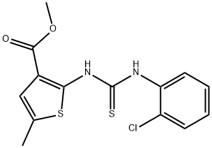 methyl 2-(3-(2-chlorophenyl)thioureido)-5-methylthiophene-3-carboxylate Structure