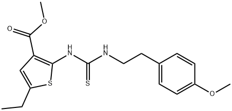 methyl 5-ethyl-2-(3-(4-methoxyphenethyl)thioureido)thiophene-3-carboxylate Structure