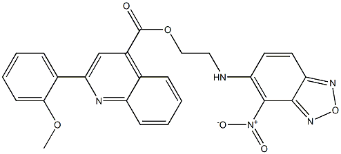 2-((4-nitrobenzo[c][1,2,5]oxadiazol-5-yl)amino)ethyl 2-(2-methoxyphenyl)quinoline-4-carboxylate 化学構造式