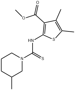 methyl 4,5-dimethyl-2-(3-methylpiperidine-1-carbothioamido)thiophene-3-carboxylate Structure