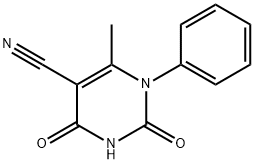 5-氰基-6-甲基-2,4-二氧代-1-苯基-1,2,3,4-四氢-嘧啶, 5900-42-5, 结构式