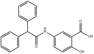 5-(2,2-diphenylacetamido)-2-hydroxybenzoic acid 化学構造式