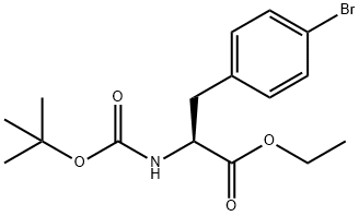 (S)-3-(4-溴苯基)-2-((叔丁氧基羰基)氨基)丙酸乙酯,591249-54-6,结构式