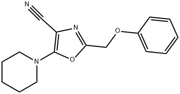 2-(phenoxymethyl)-5-(piperidin-1-yl)-1,3-oxazole-4-carbonitrile Struktur