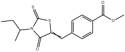 (Z)-methyl 4-((3-(sec-butyl)-4-oxo-2-thioxothiazolidin-5-ylidene)methyl)benzoate,608119-20-6,结构式