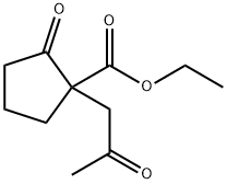 2-OXO-1-(2-OXO-PROPYL)-CYCLOPENTANECARBOXYLIC ACID ETHYL ESTER Struktur